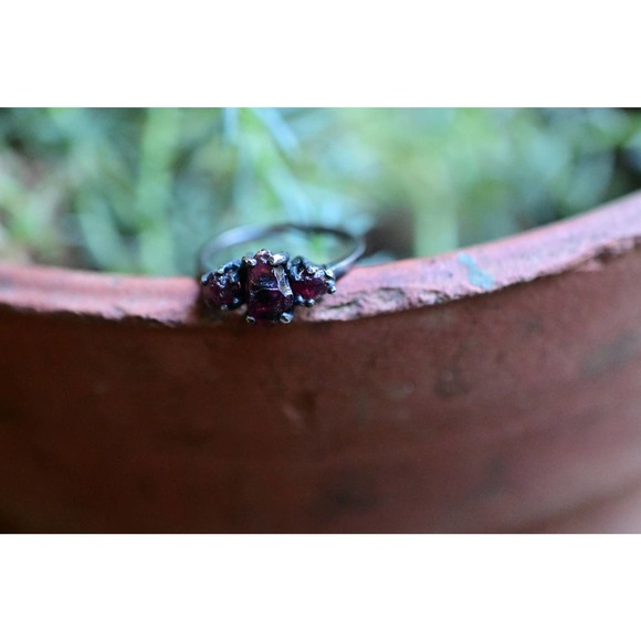 Red Ruby Ring, Size 8 Ruby Gemstone Ring, Solid Sterling Silver, Avello - Picture 4 of 5